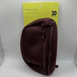 All In Motion Premium Belt Bag Burgundy Water Repellent Adjustable Waist Pack
